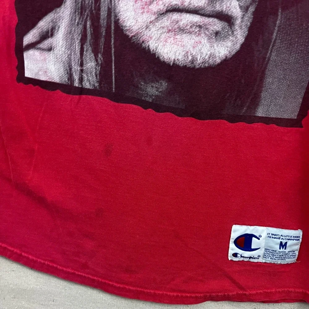 VTG Champion Willie Nelson Spirit Shirt M Red Black Raglan 3/4 Sleeve Graphic - Picture 6 of 10